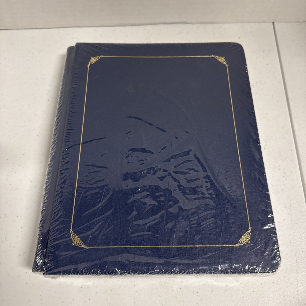 Creative Memories Scrapbook Album 9x11 " Blue Gold Trim Scrapbooking NEW SEALED
